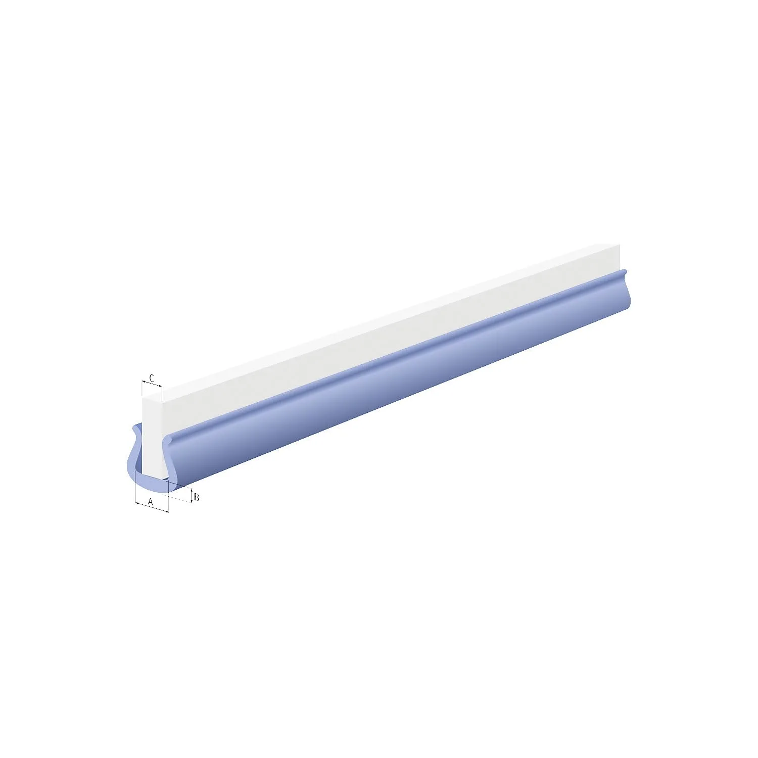 Kaiserkraft Profilo a U standard blu 2 m