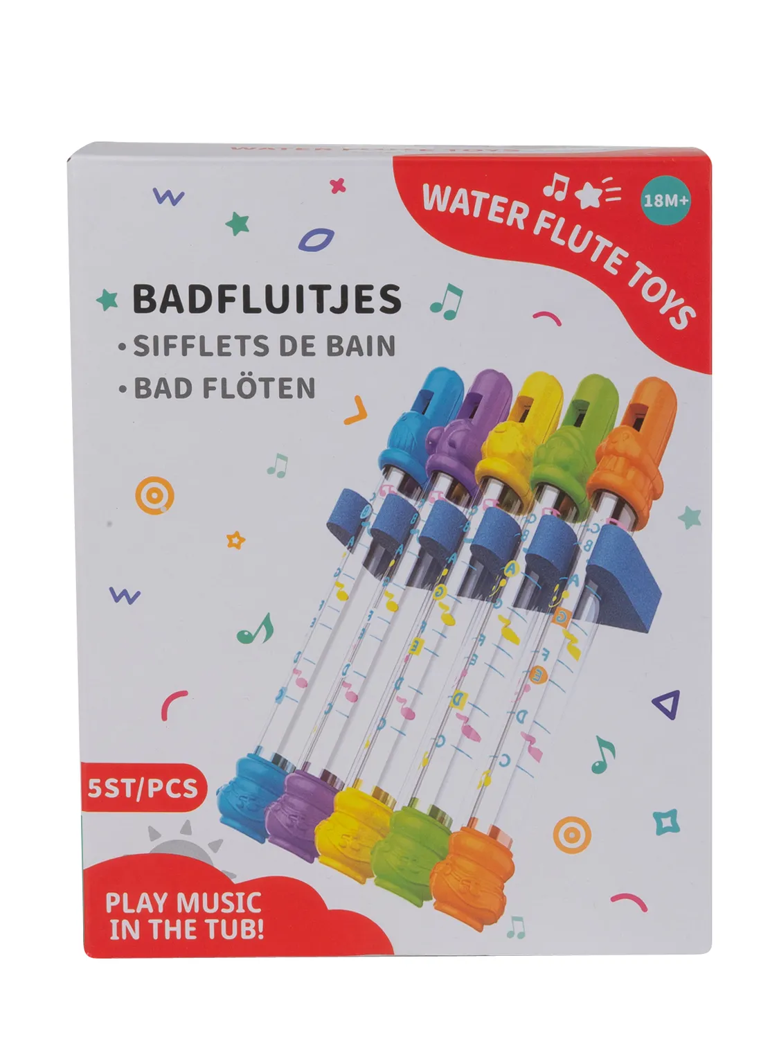 Wibra Flauti 20 cm gioco bagno acqua 5 pezzi colori