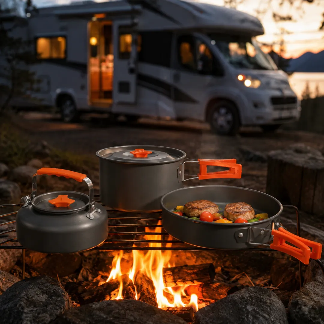 ADAMANTA Survival & Camping Cookware Set set cucina da campeggio alluminio