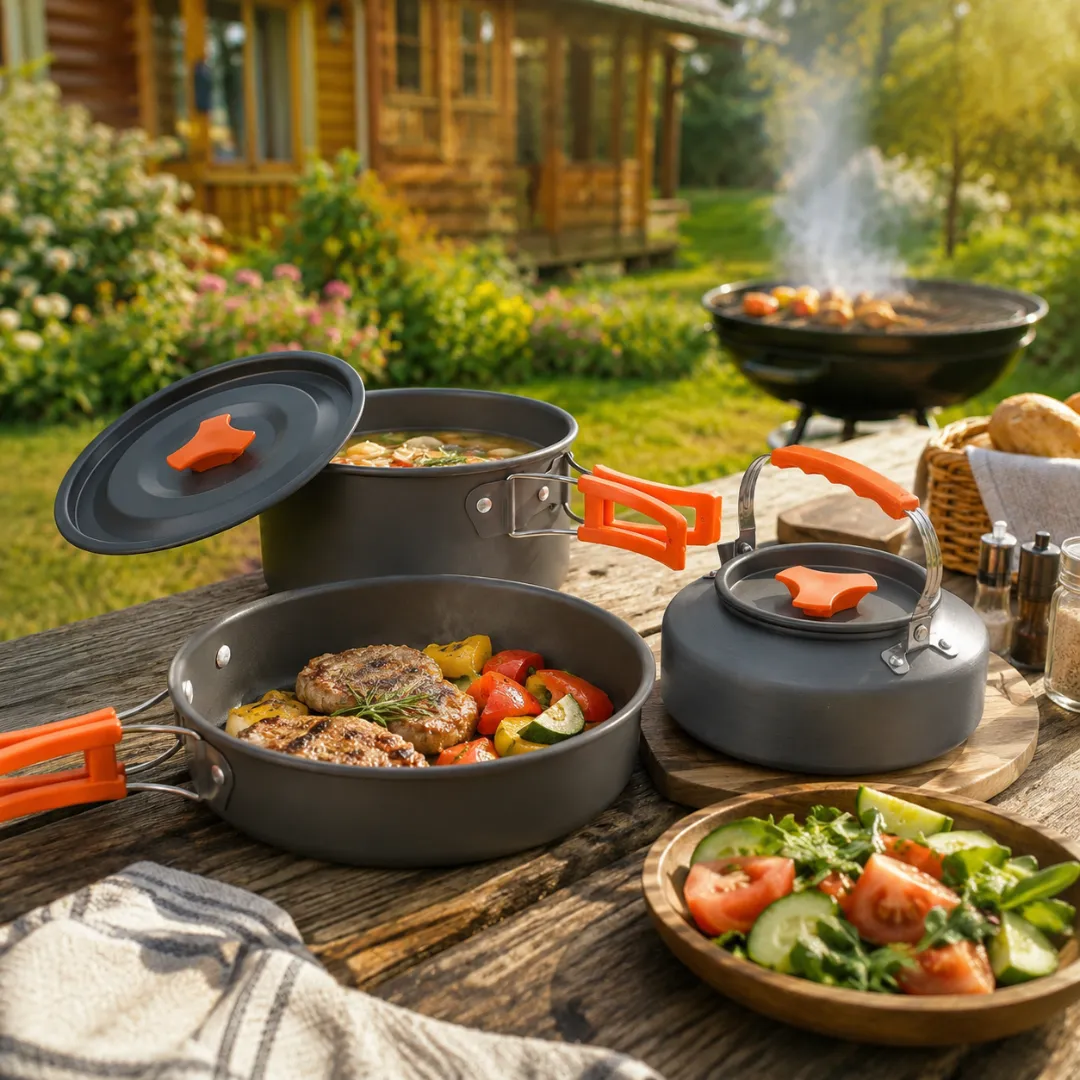 ADAMANTA Survival & Camping Cookware Set set cucina da campeggio alluminio
