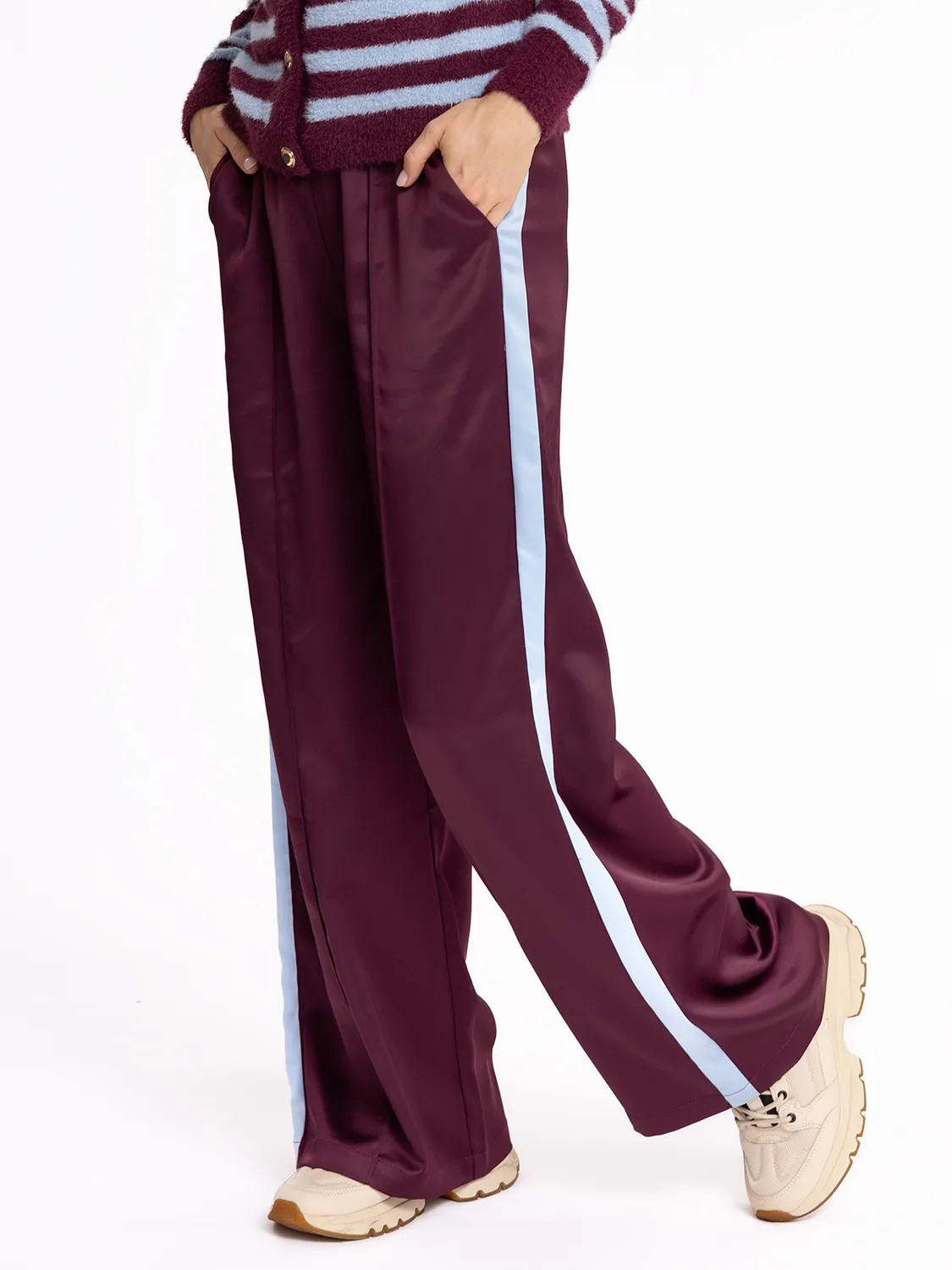 Wibra Pantaloni Satinati Donna con Banda Laterale
