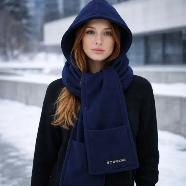 ADAMANTA Scoodie sciarpa con cappuccio in pile