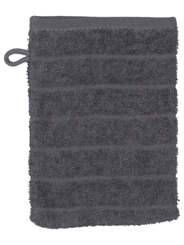 Wibra guanto doccia 2 pezzi 16 x 21 cm antracite a coste