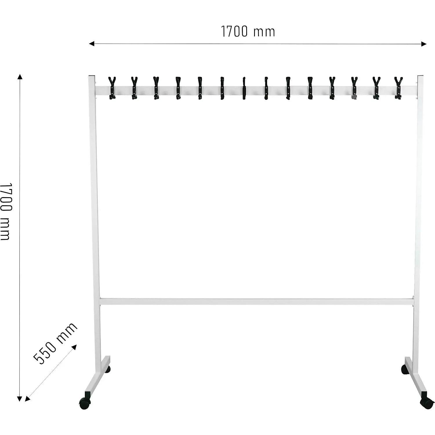 Kaiserkraft Eurokraft Basic appendiabiti mobile con ruote 45 kg
