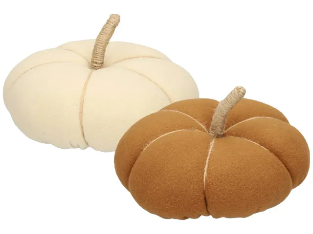 Wibra zucca decorativa in stoffa 18 cm autunno