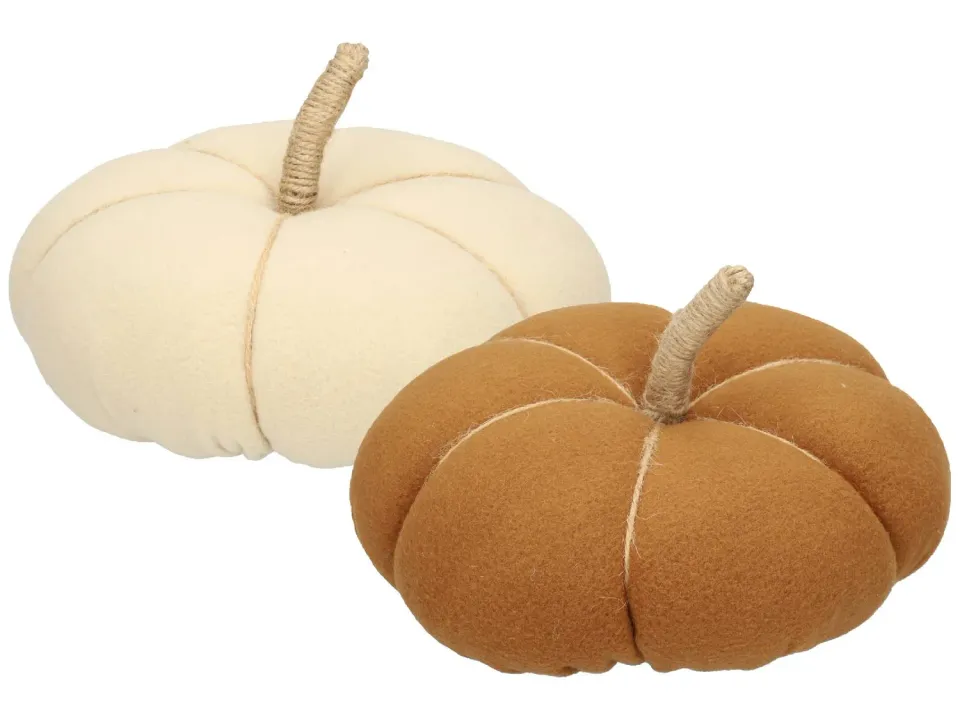 Wibra zucca decorativa in stoffa 18 cm autunno