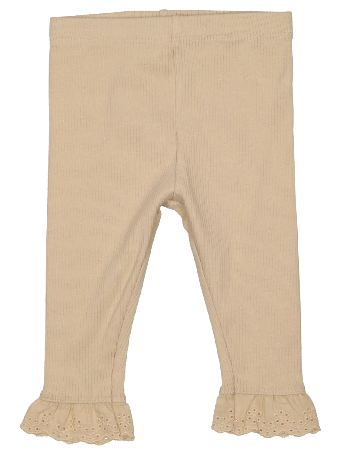Wibra leggings neonata cotone balze broderie costina
