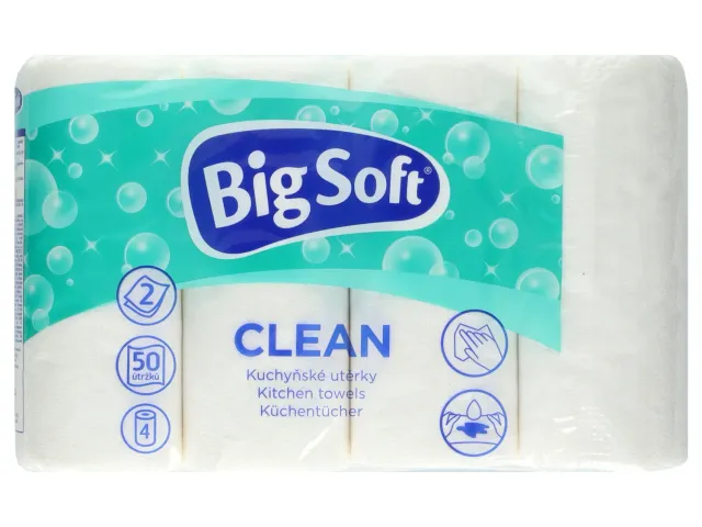 Wibra Soft Clean carta cucina 4 rotoli 2 veli extra morbida