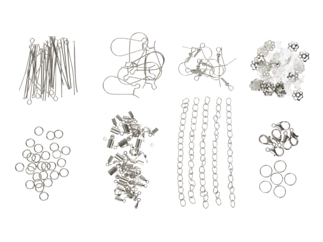 Wibra Ganci in Ferro Argentati Set 9 Pezzi con Box