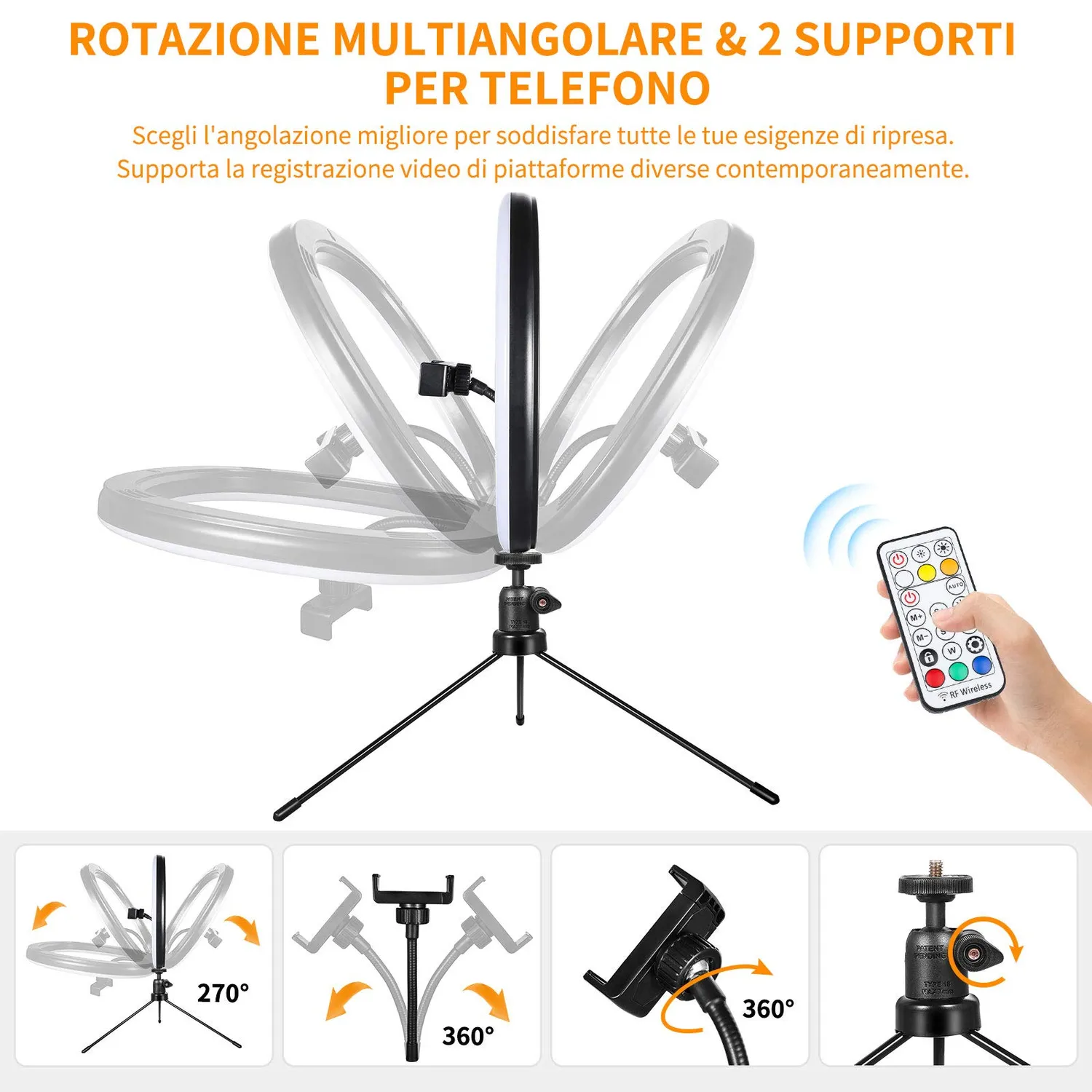 Action Ring Light Anello Led 12 Pollici con Treppiede