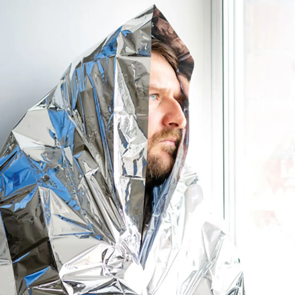 3BPRO Coperta Emergenza 130x210 cm in RPET Nera