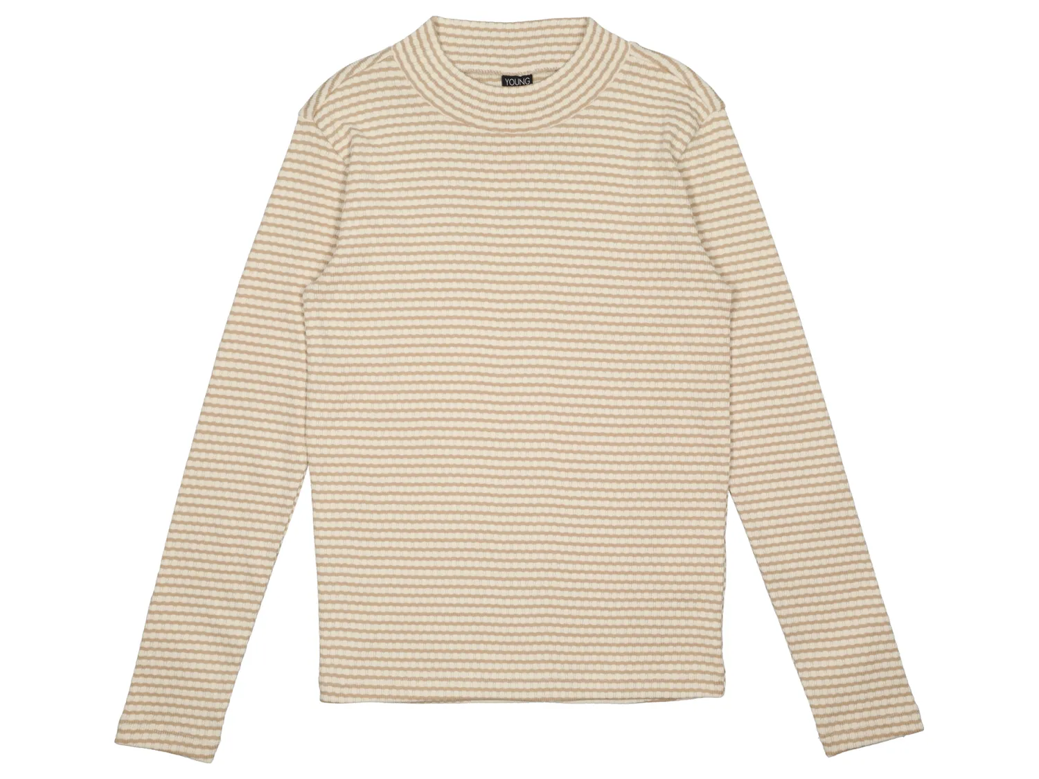 Wibra maglia ragazza righe costine manica lunga cotone