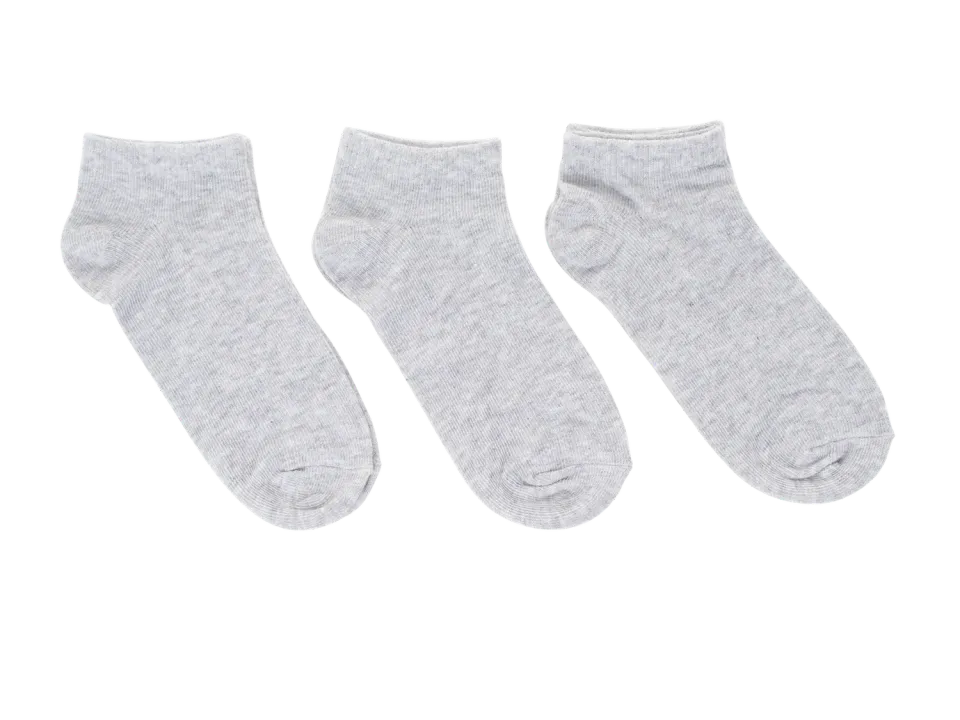 Wibra calzini sneakers bimbo grigi 3 paia cotone