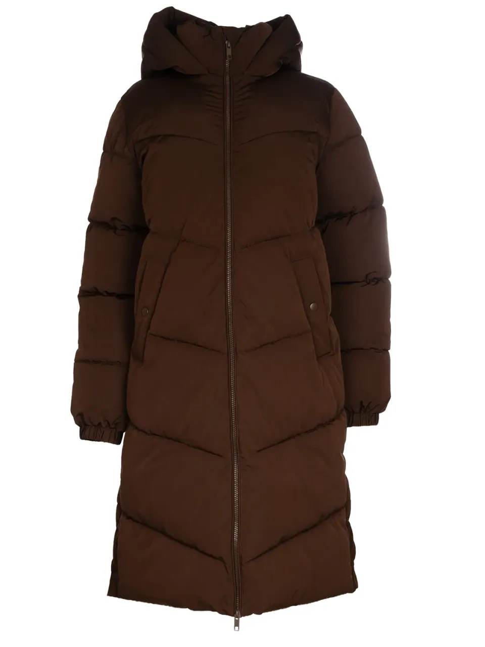 Wibra Padded Lang Piumino Lungo Donna Marrone