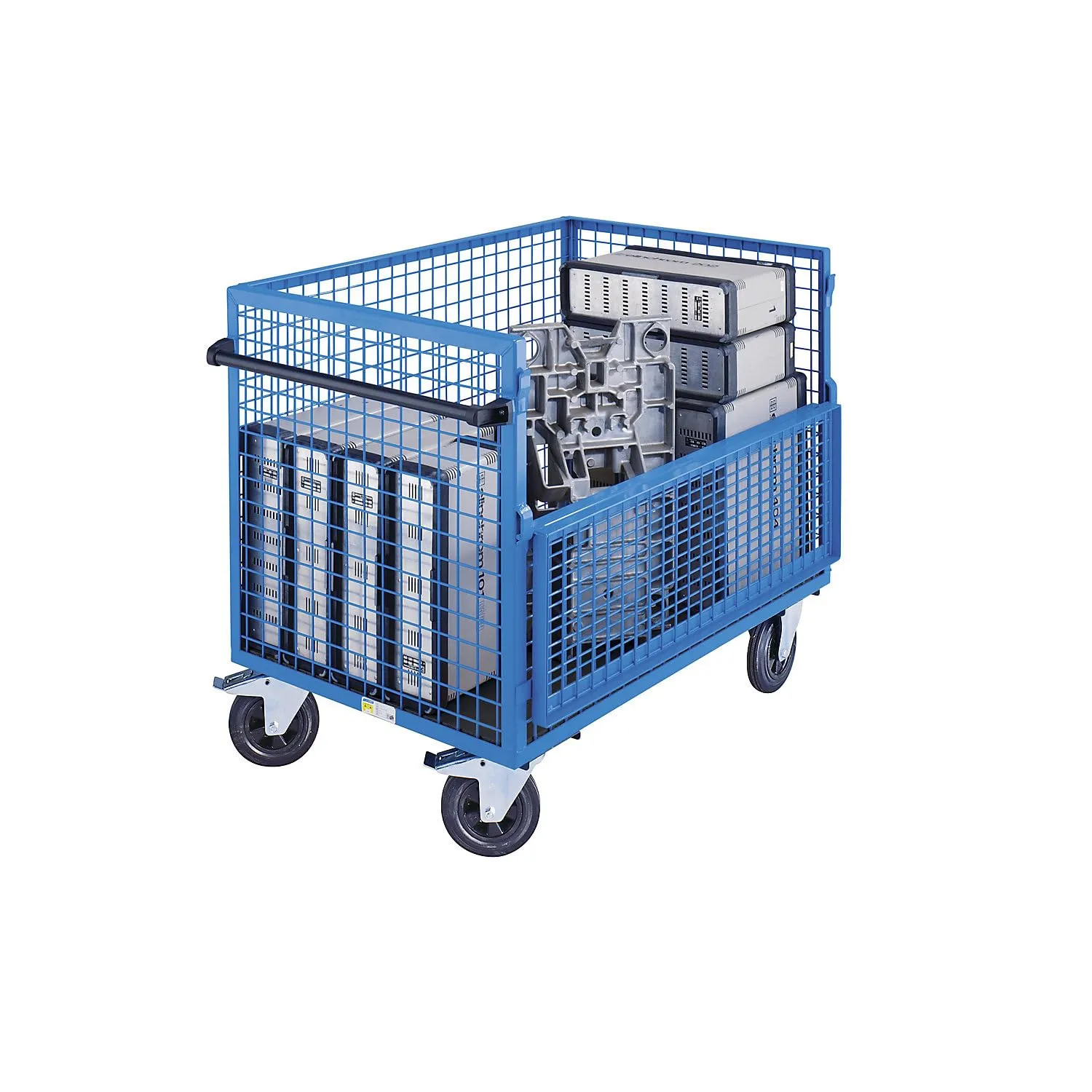 Eurokraft Pro carrello a cassone acciaio 500 kg ruote gomma
