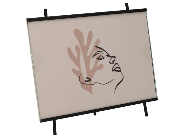 Wibra cornice cavalletto metallo beige vetro