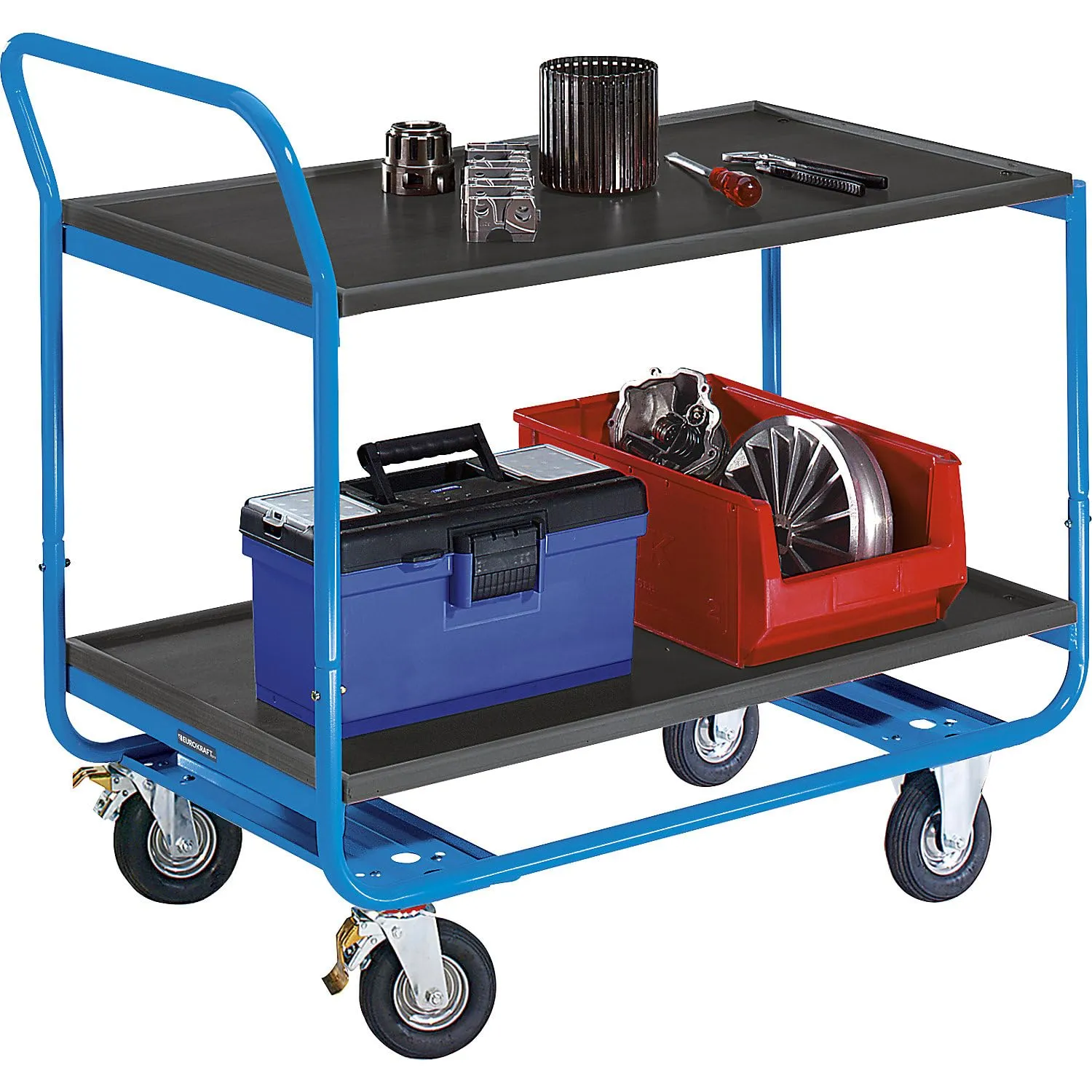 Eurokraft Pro carrello servizio 150 kg 2 pianali MDF