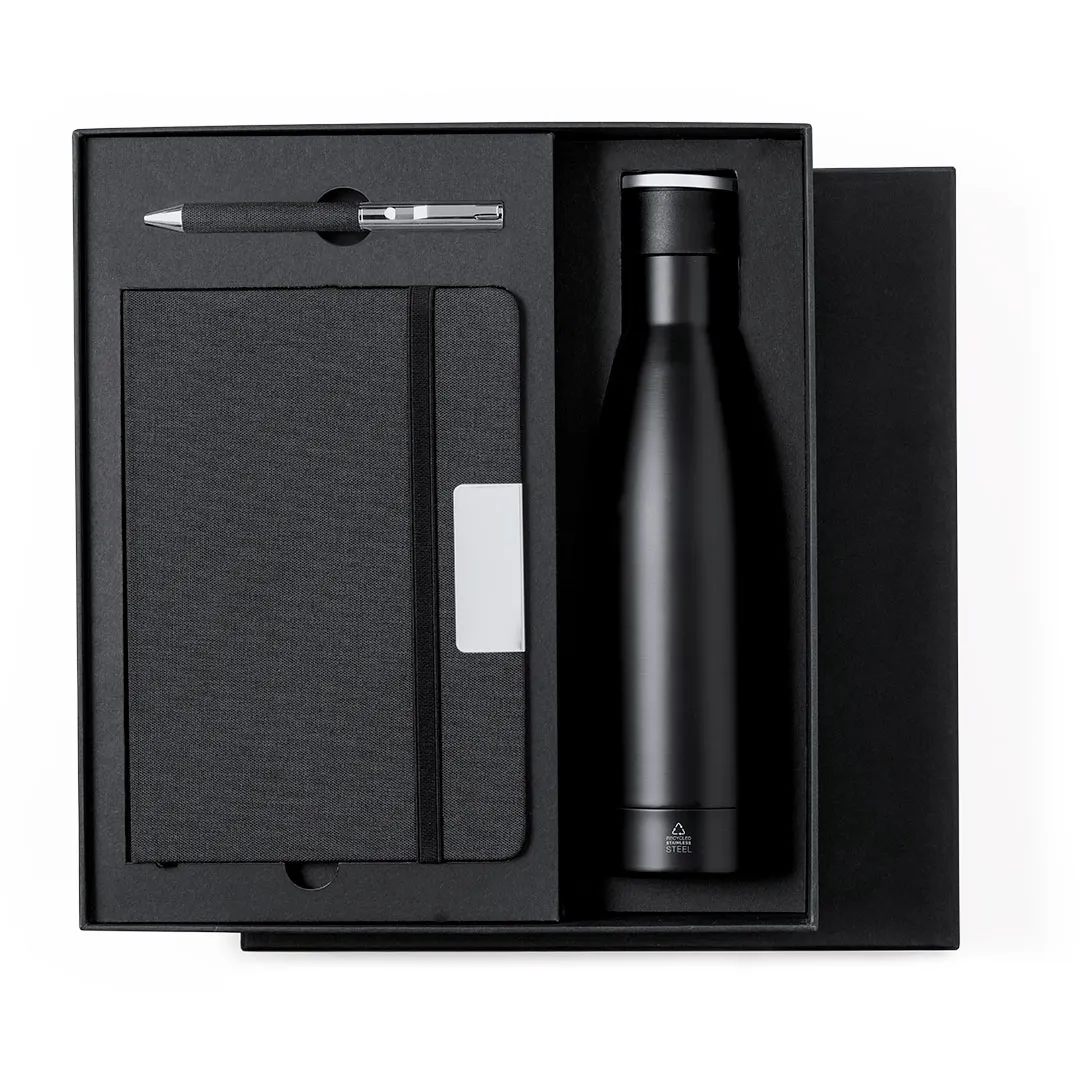3BPRO 21122 set regalo thermos 500 ml quaderno penna nero