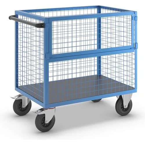 Eurokraft Pro carrello a cassone acciaio 500 kg ruote gomma
