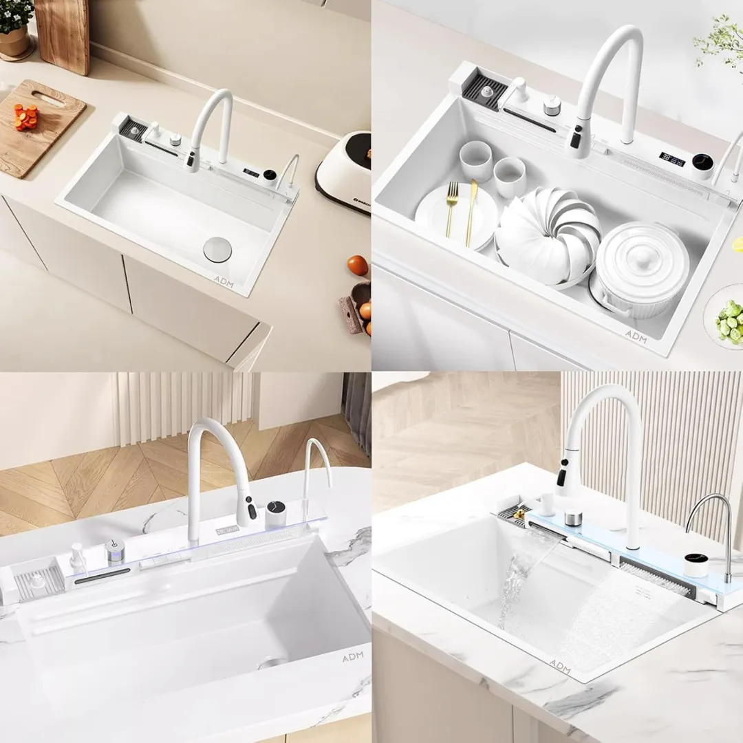 ADAMANTA ADM 587 Lavello Cucina Acciaio con Rubinetto Salvaspazio