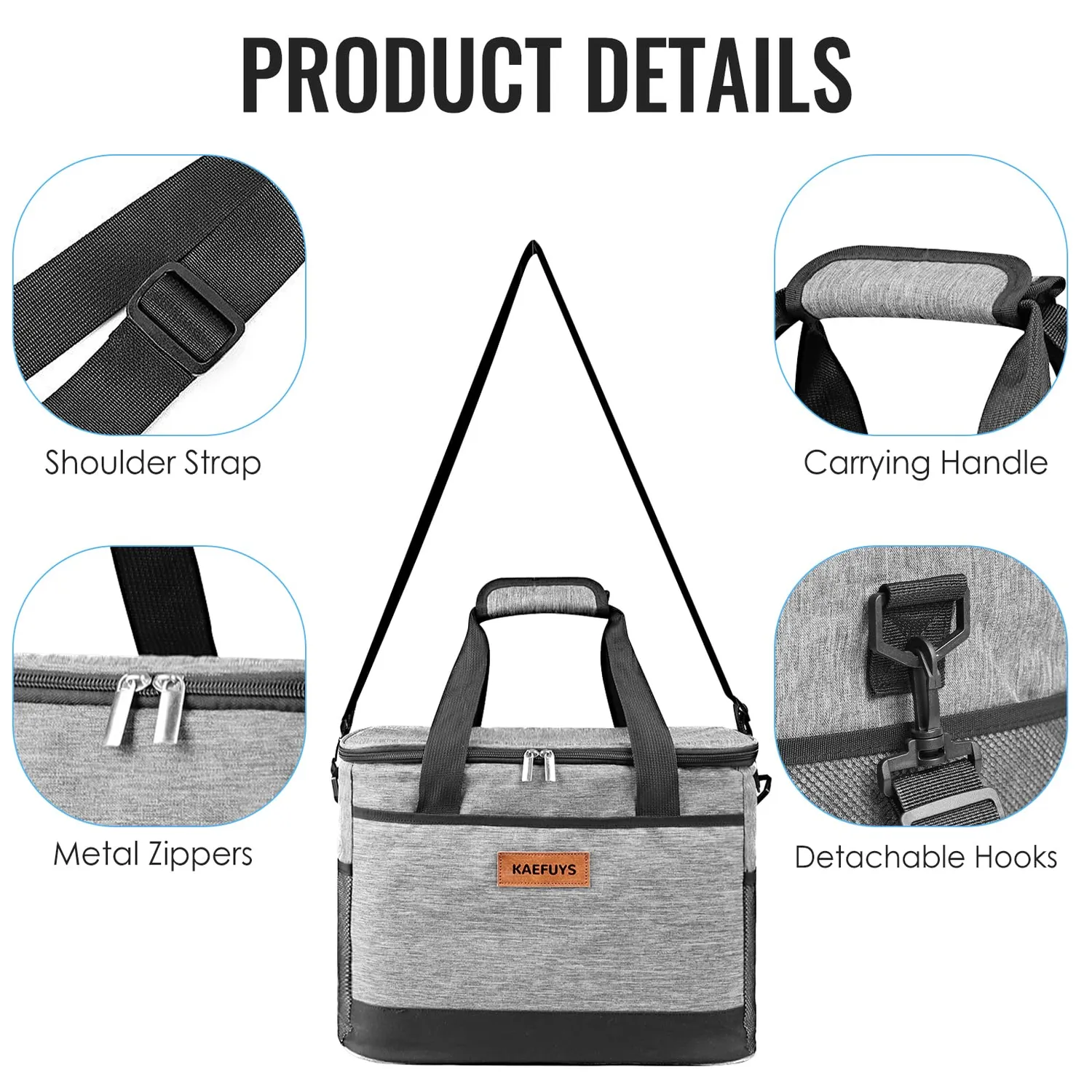 KAEFUYS Borsa Termica Morbida 30 L 45x25x29 cm