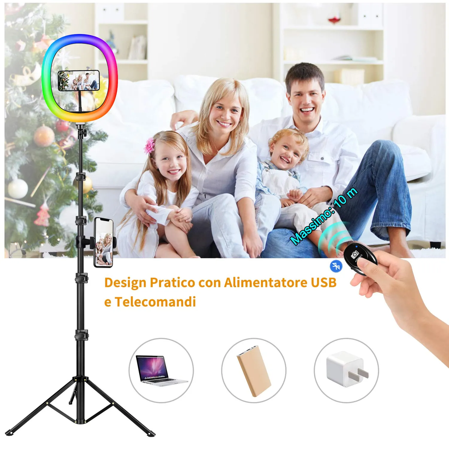 Action Ring Light Anello Led 12 Pollici con Treppiede