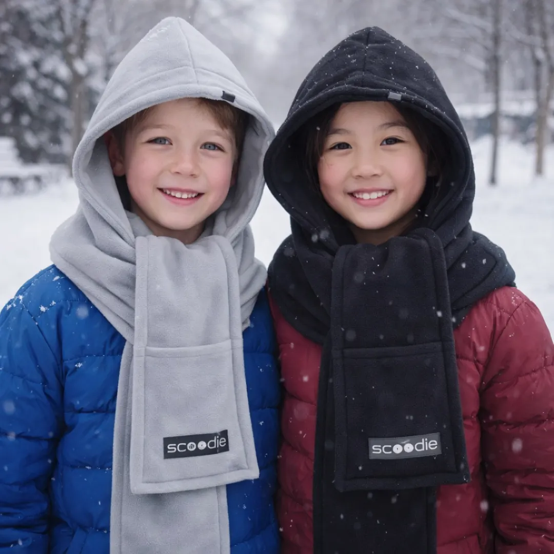 ADAMANTA Scoodie Detachable Hooded Scarf sciarpa con cappuccio in pile