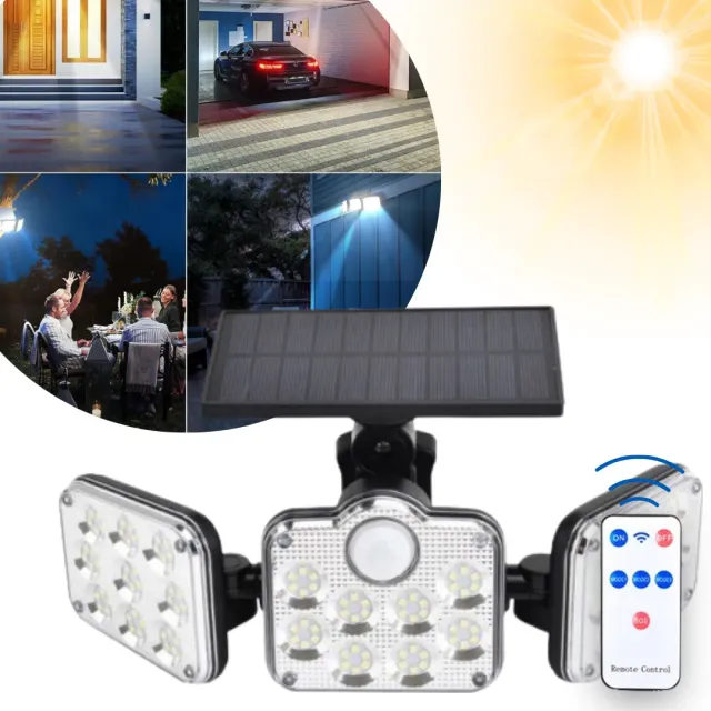 ADAMANTA Solar Sensor Light 379 lampada solare con sensore e telecomando