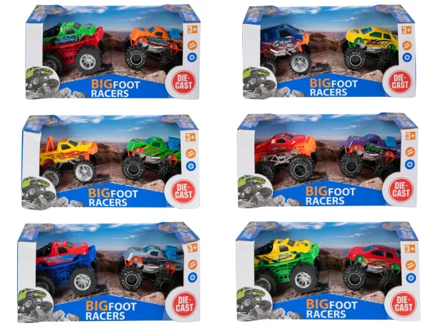 Wibra Bigfoot Racers monster truck 8 cm 2 pezzi gioco