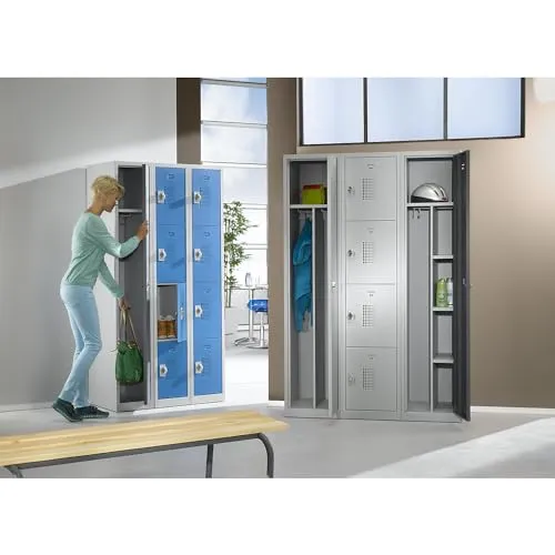Eurokraft Basic Amsterdam armadietto metallo 4 piani blu