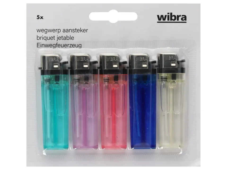 Wibra accendini usa e getta colori assortiti 5 pezzi