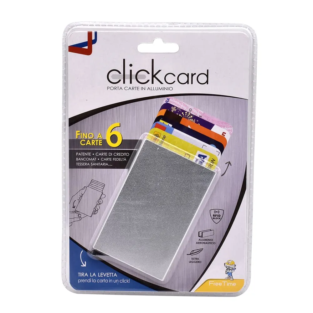 Euromarketing Click Card porta carte ultrasottile RFID assortito