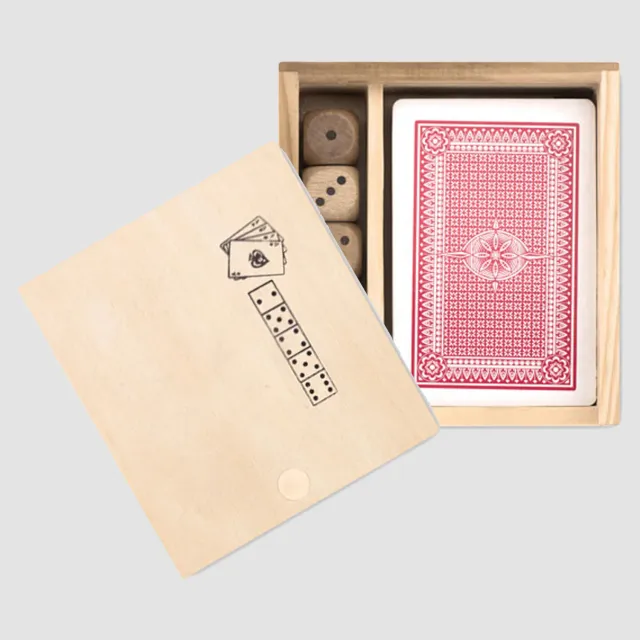MO9187-40 cofanetto gioco in legno con carte e dadi