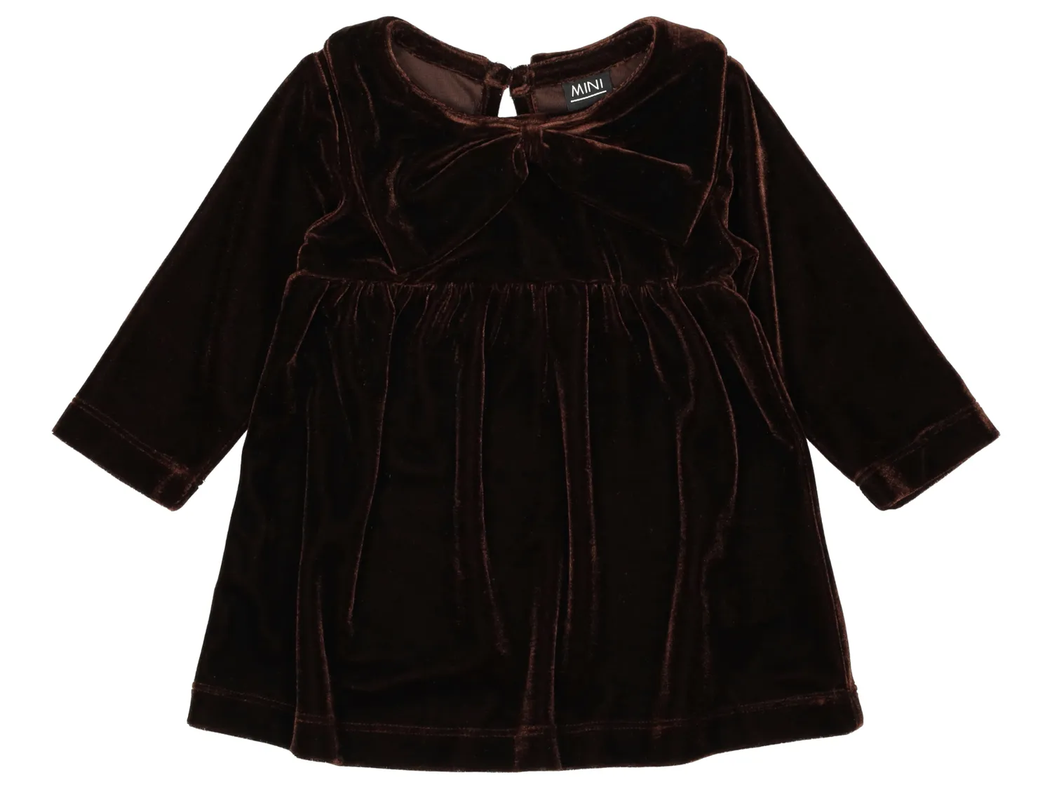 Wibra vestito neonata in velluto con fiocco maniche lunghe