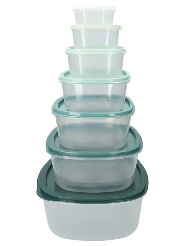 Wibra contenitori alimenti quadrati set 7 pezzi impilabili
