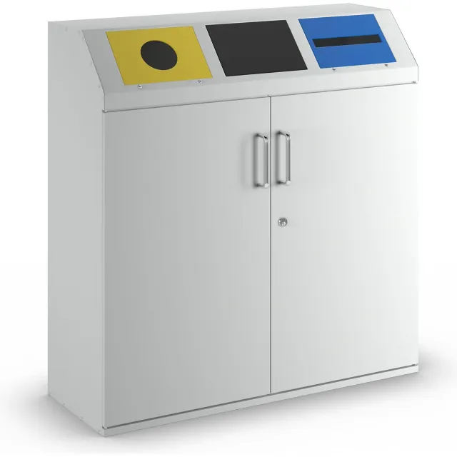 Kaiserkraft eurokraft pro armadio raccolta differenziata 3 x 80 litri in acciaio