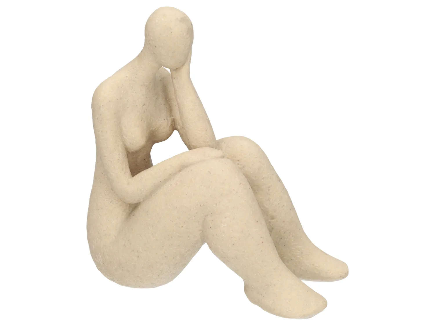 Wibra statuetta donna seduta beige