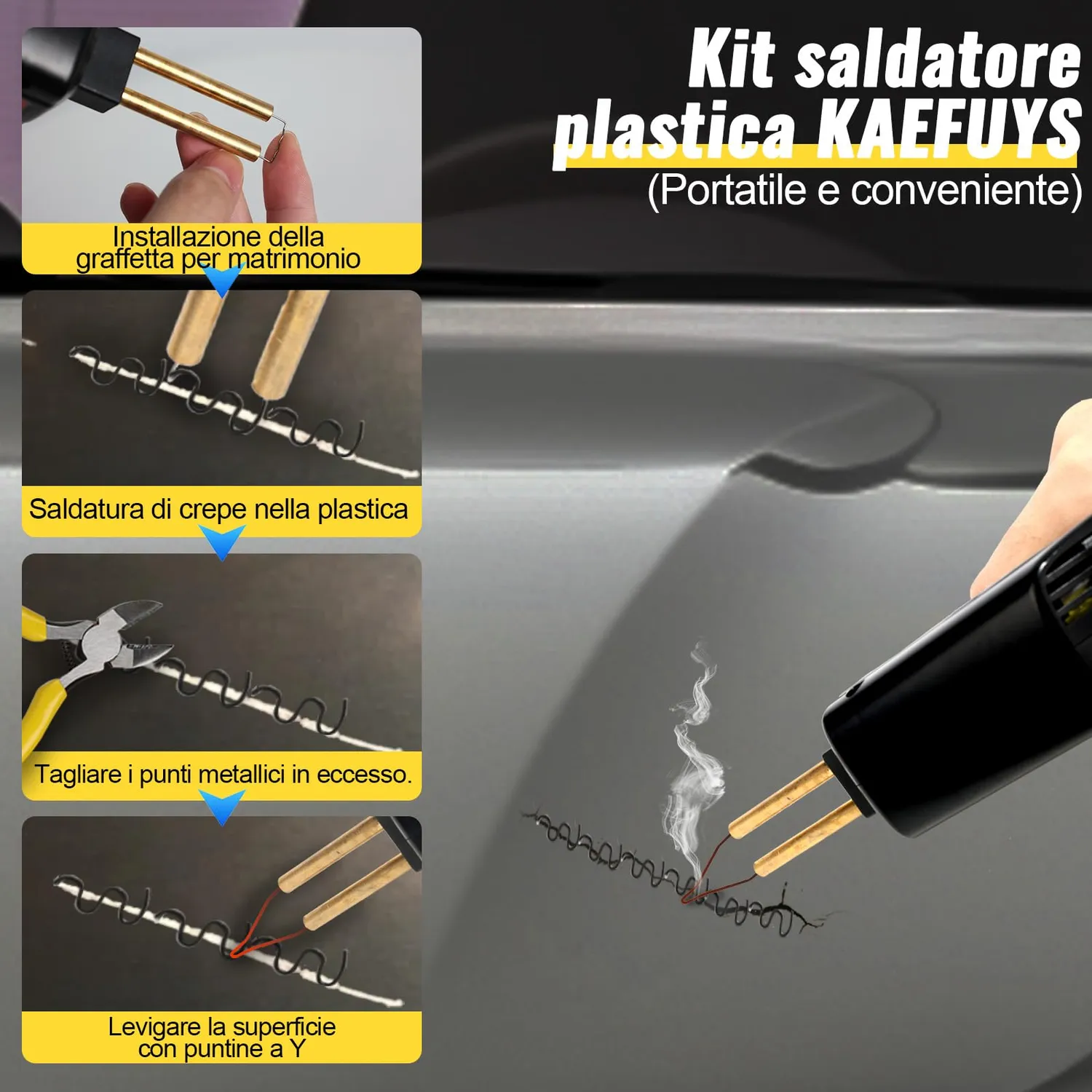 Kaefuys Saldatrice Plastica 170W con 805 Graffe 7 Forme