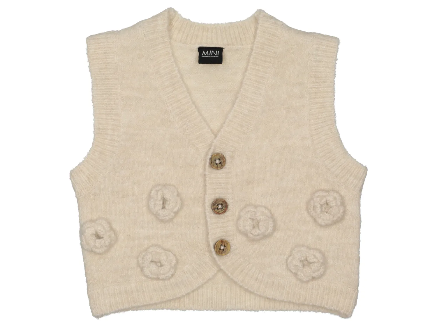 Wibra gilet neonata maglia fiori con bottoni