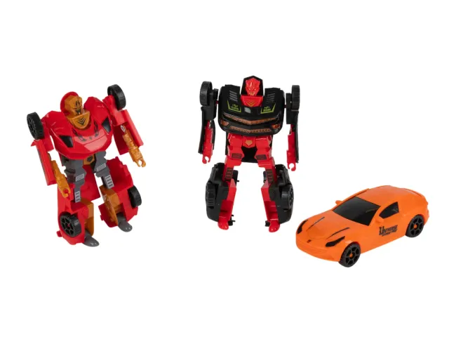 Wibra Robo Forces Robot Trasformabili in Auto da Corsa 3 Pezzi