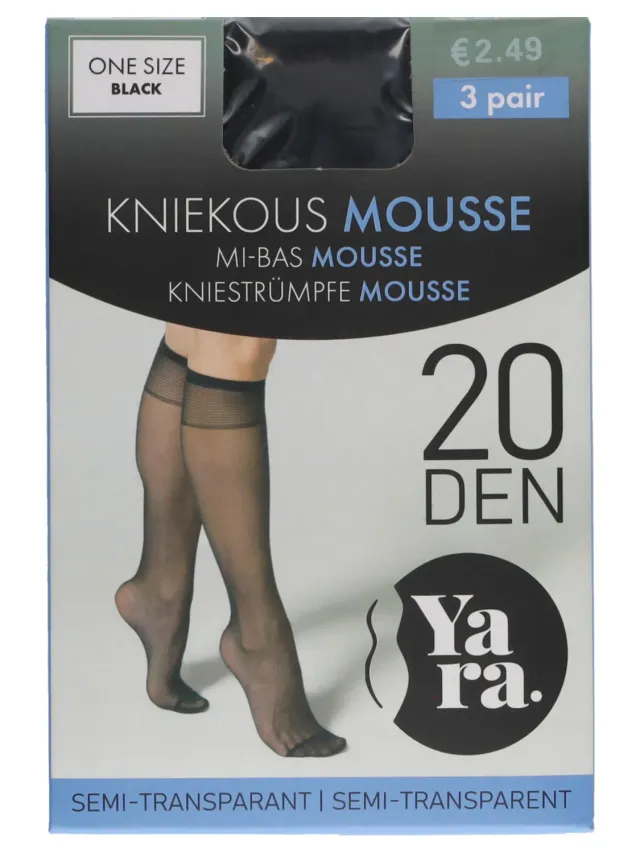 Wibra gambaletti neri mousse 20 denari 3 paia taglia unica