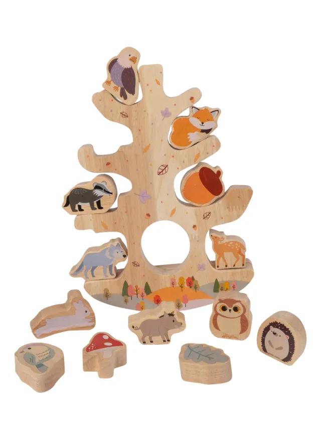 Wibra albero equilibrio legno gioco 13 pezzi bosco