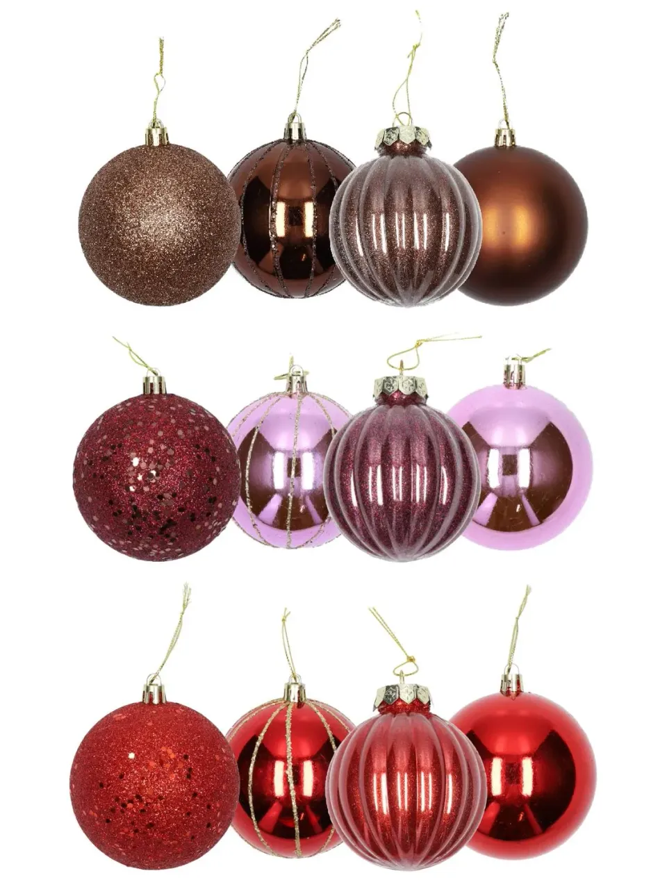 Wibra Palline Natale Glitter 8cm 12 Pezzi plastica