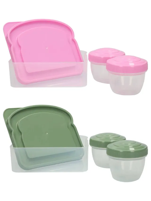 Wibra Lunchbox boterham portapranzo set 3 pezzi