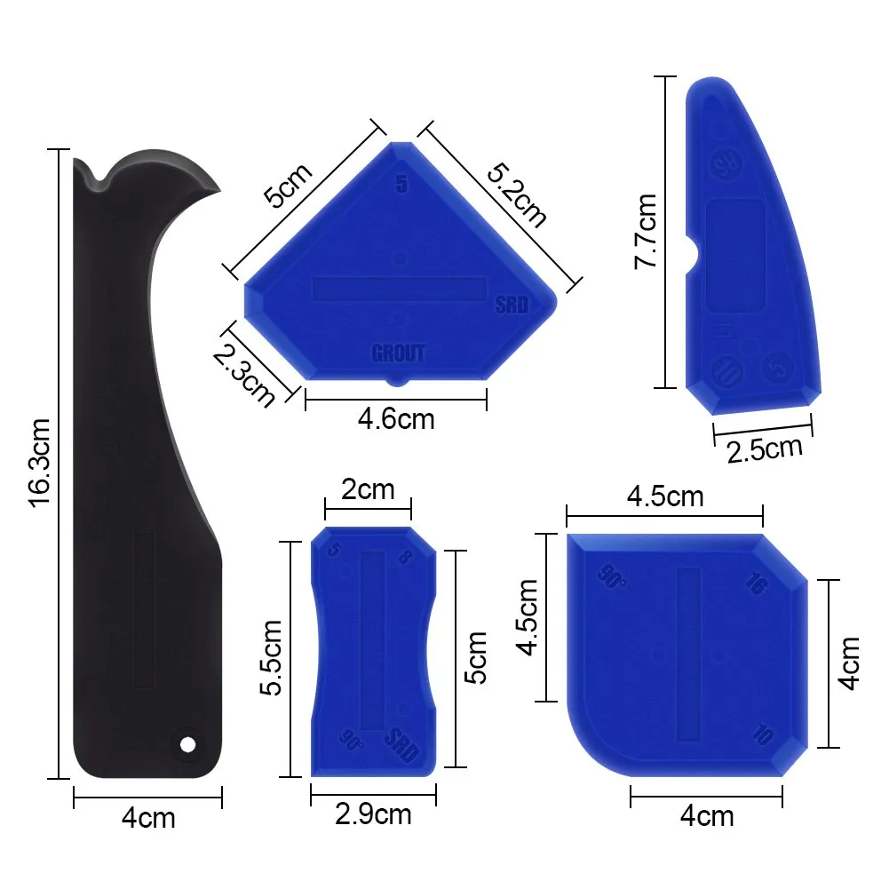 Amteker Kit Spatole Silicone 9 Pezzi per Fughe