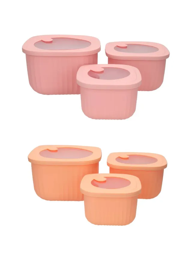 Wibra contenitori alimenti quadrati set 3 pezzi impilabili