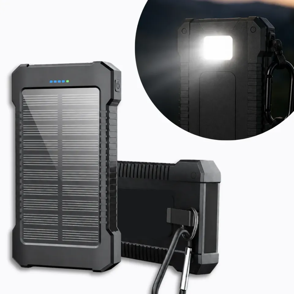 ADAMANTA power bank solare 8000mAh bussola torcia LED