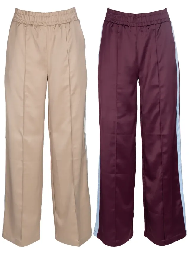 Wibra Pantaloni Satinati Donna con Banda Laterale