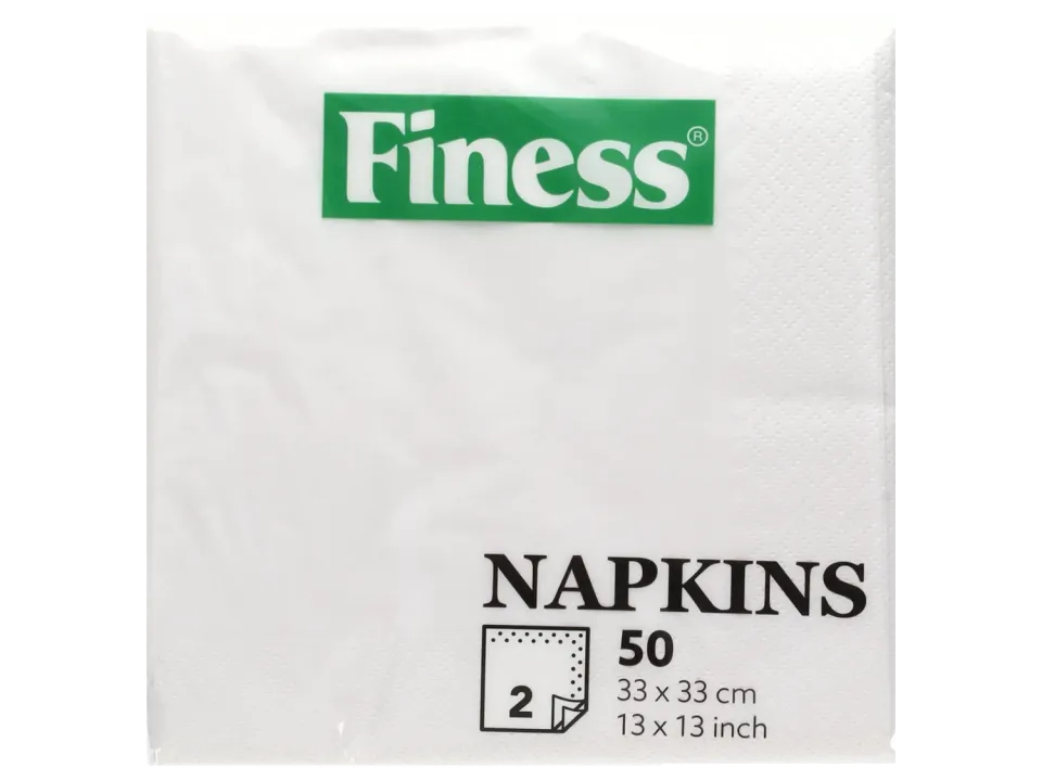 Wibra Finess Tovaglioli Bianchi 33x33 cm 50 pezzi 2 veli