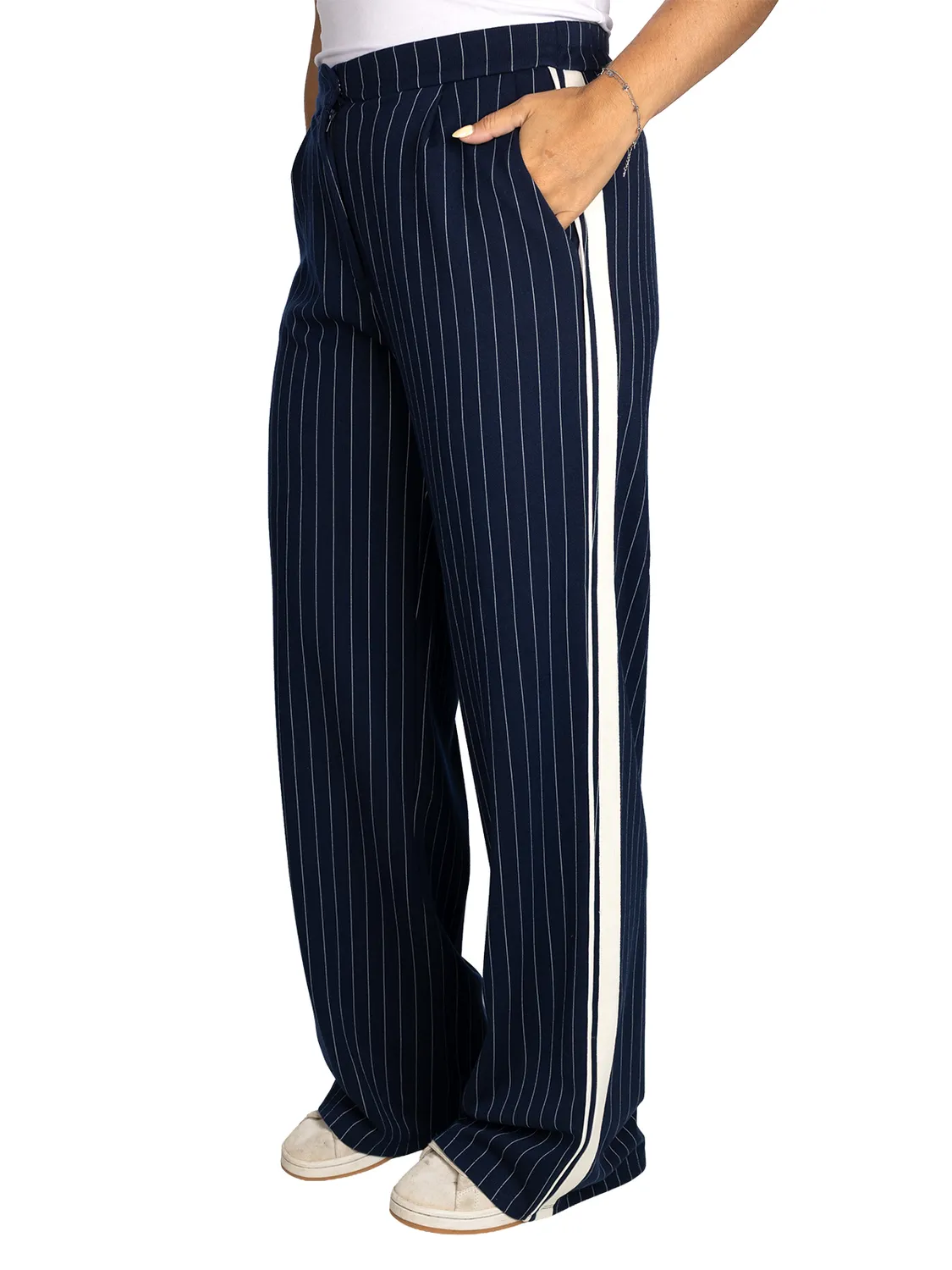 Wibra pantaloni donna gamba larga elasticizzati